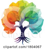 Poster, Art Print Of Rainbow Tree Abstract Stylised Concept Design Icon