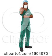 09/21/2023 - Black Woman Medical Doctor Nurse Pointing