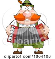 Poster, Art Print Of Cartoon Oktoberfest Musician Man With An Accordion