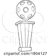 Poster, Art Print Of Cartoon Black And White Pickleball Trophy