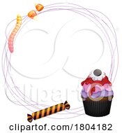 Poster, Art Print Of Halloween Candy And Cupcake Frame