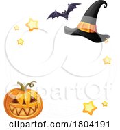Halloween Pumpkin Witch Hat Bat And Stars
