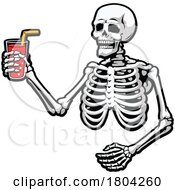 Halloween Skeleton With A Drink