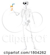 Poster, Art Print Of Halloween Skeleton With A Drink