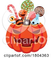 Poster, Art Print Of Halloween Pumpkin With Candy