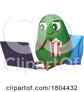 Poster, Art Print Of Avocado Food Mascot Eating Popcorn And Watching A Movie