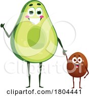 Avocado Food Mascot And Seed by Vector Tradition SM