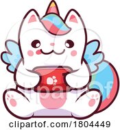 Poster, Art Print Of Unicorn Cat Texting On A Cell Phone