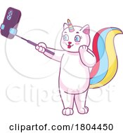 Poster, Art Print Of Unicorn Cat Taking A Selfie