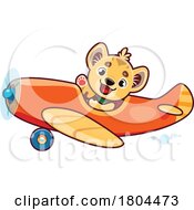 Poster, Art Print Of Lion Cub Flying A Plane