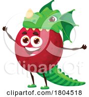 Halloween Dragon Mangosteen Food Mascot by Vector Tradition SM