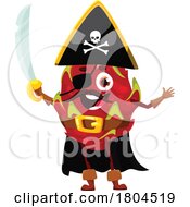 Dragon Fruit Pirate Food Mascot by Vector Tradition SM