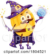 Halloween Wizard Melon Food Mascot by Vector Tradition SM