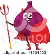 Poster, Art Print Of Halloween Devil Fig Food Mascot