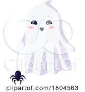 Halloween Ghost With A Pet Spider by Vector Tradition SM