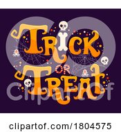Poster, Art Print Of Halloween Trick Or Treat Design On Purple