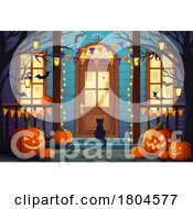 Front Door On Halloween by Vector Tradition SM