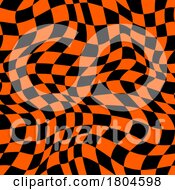 Poster, Art Print Of Wavy Checkered Halloween Background