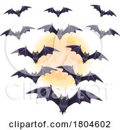 Vampire Bats And A Full Moon by Vector Tradition SM