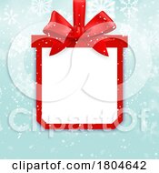 Poster, Art Print Of Christmas Tag Over A Snowflake Background