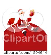 Poster, Art Print Of Santa Claus Sitting On A Giant Sack