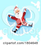 Santa Claus Making Snow Angels by Vector Tradition SM