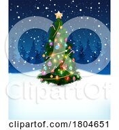 Poster, Art Print Of Christmas Tree In The Snow