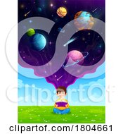 Poster, Art Print Of School Boy Reading About Space