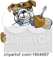Poster, Art Print Of Electrician Bulldog Dog Screwdriver Tool Handyman