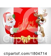 10/03/2023 - Santa Claus Father Christmas And Reindeer Sign