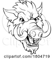 10/03/2023 - Boar Wild Hog Razorback Warthog Mascot Pig Cartoon