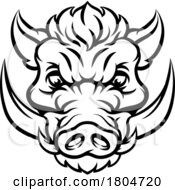 10/03/2023 - Boar Wild Hog Razorback Warthog Mascot Pig Cartoon
