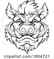 Poster, Art Print Of Boar Wild Hog Razorback Warthog Mascot Pig Cartoon