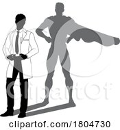 10/03/2023 - Superhero Scientist Super Hero Shadow Silhouette