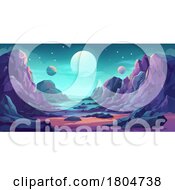 Poster, Art Print Of Alien Planet Outer Space Landscape Game Background