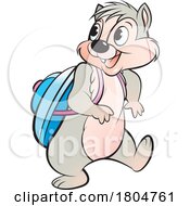 Cartoon Happy Chipmunk Student Wearing a Backpack by Lal Perera #COLLC1804761-0106