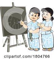 Cartoon Sinhala New Year Children Drawing An Elephant by Lal Perera