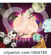 Poster, Art Print Of Halloween Full Moon And Creatures