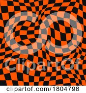 Wavy Checkered Halloween Background