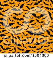 Halloween Background Of Bats On Orange