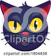Poster, Art Print Of Black Cat Halloween Emoji