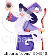 Poster, Art Print Of Wizard Holding A Crystal Ball