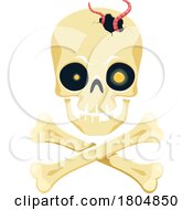 Poster, Art Print Of Skull And Crossbones With Worms
