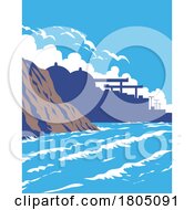 San Onofre State Beach In San Diego California WPA Poster Art