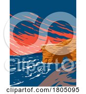 Poster, Art Print Of Sunset Cliffs In Point Loma San Diego California Wpa Poster Art