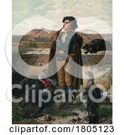 Poster, Art Print Of Boy Playing A Wind Instrument For His Dog And Turkey