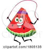 Poster, Art Print Of Watermelon Slice Exercising With A Jump Rope