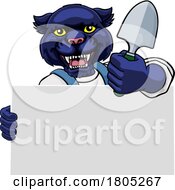 Gardener Panther Cartoon Tool Handyman Mascot
