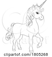 Poster, Art Print Of Unicorn Horn Horse Animal Cartoon Mascot From Myth