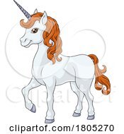 Poster, Art Print Of Unicorn Horn Horse Animal Cartoon Mascot From Myth